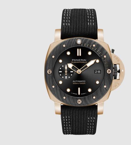 Panerai Submersible Goldtech OroCarbo 44mm Replica Watch PAM01070 RECYCLED PET BLACK